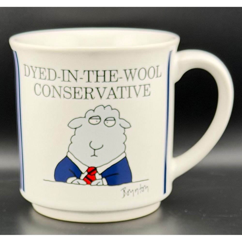 Sandra Boynton Coffee Mug Dyed-In-The-Wool Conservative Sheep Political Vintage